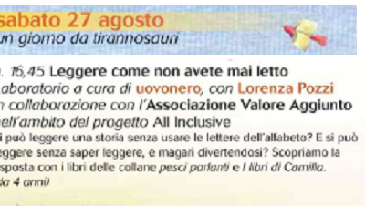 Dal 26 al 28 agosto 2016 torna LIBR’ARIA. Libri e lettori all’aria aperta,